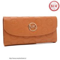 michael kors logo monogram groot bruinen portefeuilles Tassen Uitverkoop om63l253